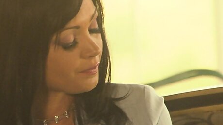 Hot brunette gets severely penetrated from behind