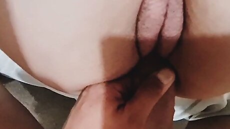 He tells me to do it slowly because it's tight