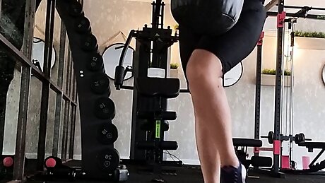 Mommy Playing In Gym Showing Big Boobs Outdoors