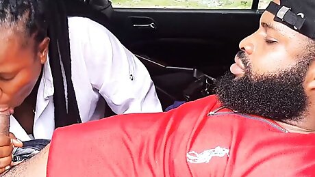 Ladygold Africa Had a Good Time With Popular Nigerian Porn Star Krissyjoh Chris in The Car