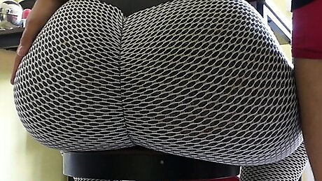 My Young Stepsister's Big Ass In Her Tight Yoga Pants Makes Me Want To Fuck Her In The Kitchen!