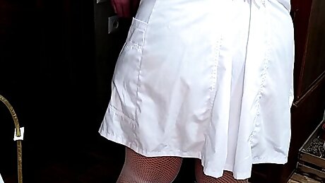 Hot nurse milked a big cock dry