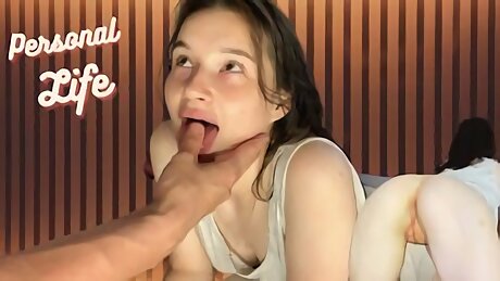 Long-haired brunette gets heavenly pleasure from sex with her lover