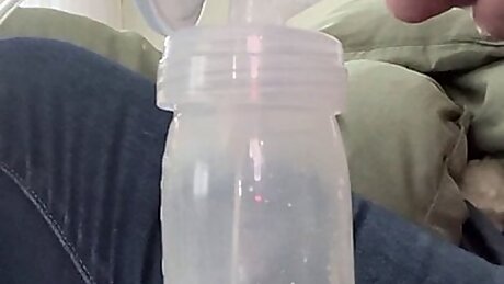 Pumping breast milk before work.