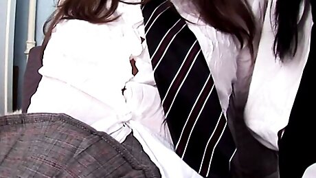 Gorgeous lesbians have some fun in the living room