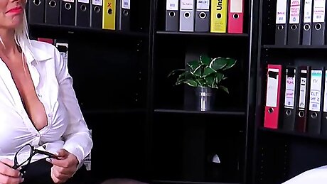 Hot Sex In Office For A Nasty Blond Slut