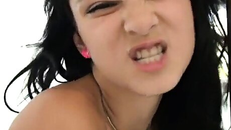 Pole dancing teen slut fingers her pussy